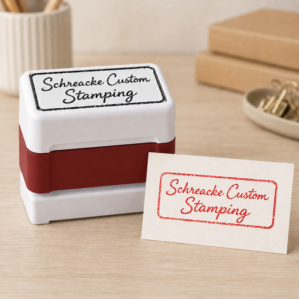 Custom Pre-Inked Stamp | Upload Logo or Text