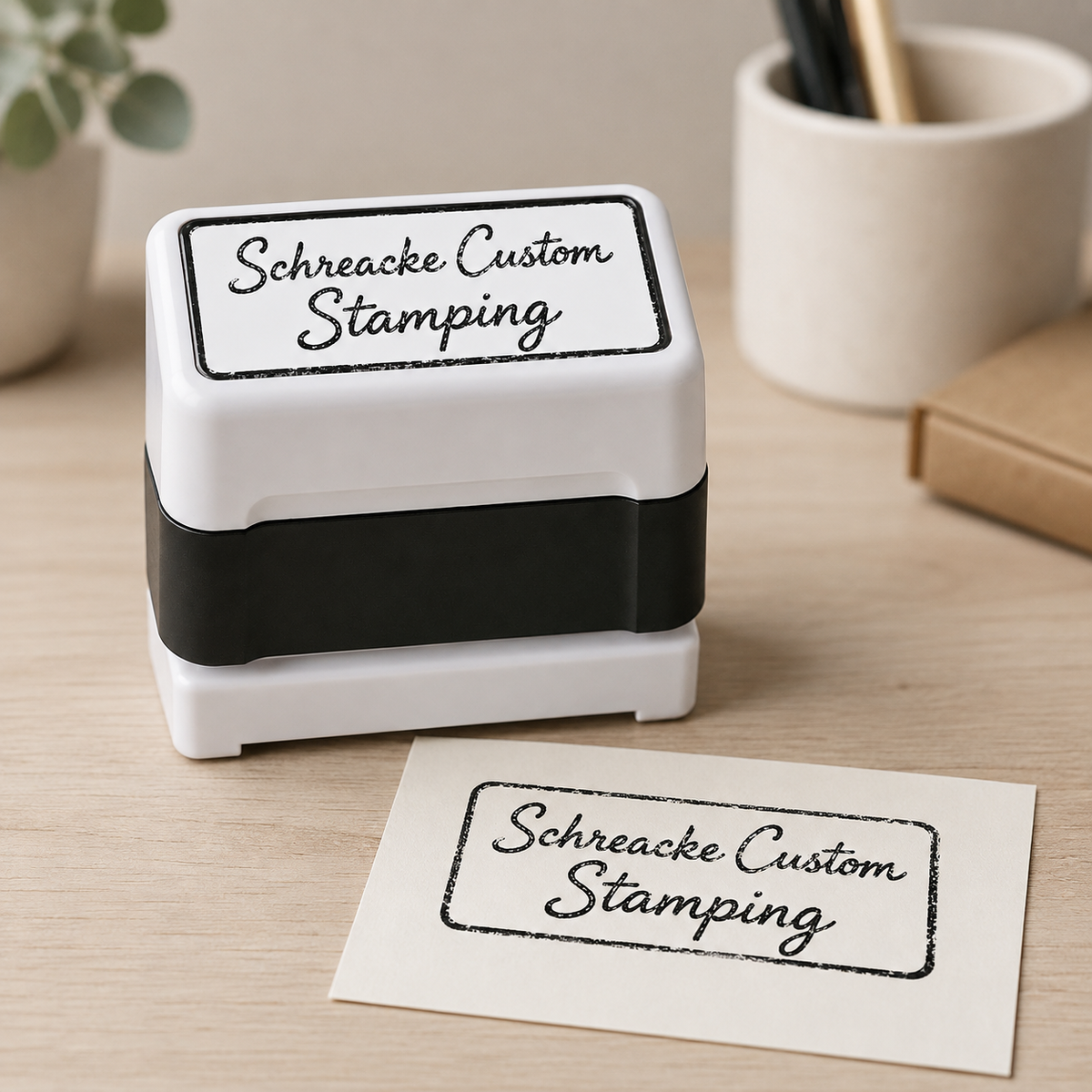 Custom Pre-Inked Stamp | Upload Logo or Text