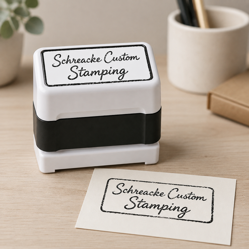 Custom Pre-Inked Stamp | Upload Logo or Text
